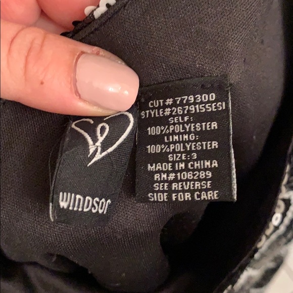 Sequin black and white fish scale print dress - Picture 3 of 4